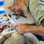 David and Margaret Frith at work at Brookhouse Pottery 2017